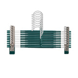 10pcs Home Wardrobe Pant Rack Hanging Trouser Organizer Clothes Hanger - Green - Low Angle