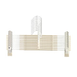10pcs Home Wardrobe Pant Rack Hanging Trouser Organizer Clothes Hanger - White