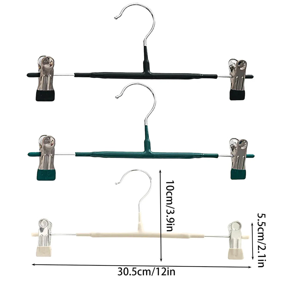 10pcs Home Wardrobe Pant Rack Hanging Trouser Organizer Clothes Hanger - White