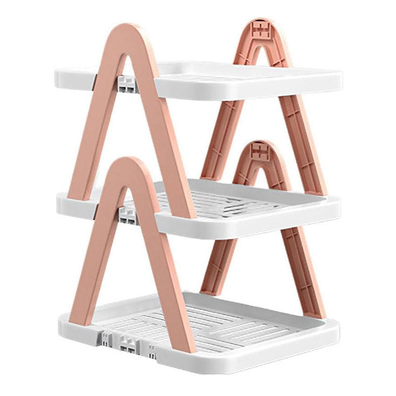 2/3 Tier Removable Shoe Rack Folding Storage Shelf Simple Space Saving Organizer - 2Tier-Blue