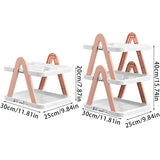2/3 Tier Removable Shoe Rack Folding Storage Shelf Simple Space Saving Organizer - 2Tier-Pink - Side View