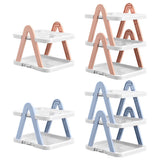 2/3 Tier Removable Shoe Rack Folding Storage Shelf Simple Space Saving Organizer - 3Tier-Pink - Front View