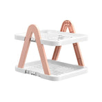 2/3 Tier Removable Shoe Rack Folding Storage Shelf Simple Space Saving Organizer - 3Tier-Pink