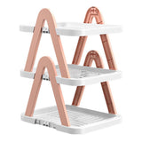 2/3 Tier Removable Shoe Rack Folding Storage Shelf Simple Space Saving Organizer - 3Tier-Pink - Close-Up Angle