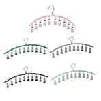 3PCS Windproof Clothes Drying Rack Balcony Hanger Pantyhose Underwear Clips - Blue