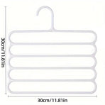 5pcs 5 Tier Trouser Rack Multifunctional Hanging Wardrobe Scarf Tie Hanger Set - Blue