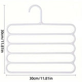 5pcs 5 Tier Trouser Rack Multifunctional Hanging Wardrobe Scarf Tie Hanger Set - Blue - Side View