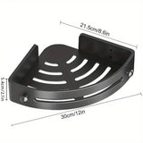 Bathroom Corner Shower Shelf Shampoo Soap Holder Rack Storage Organiser Caddy - Side View