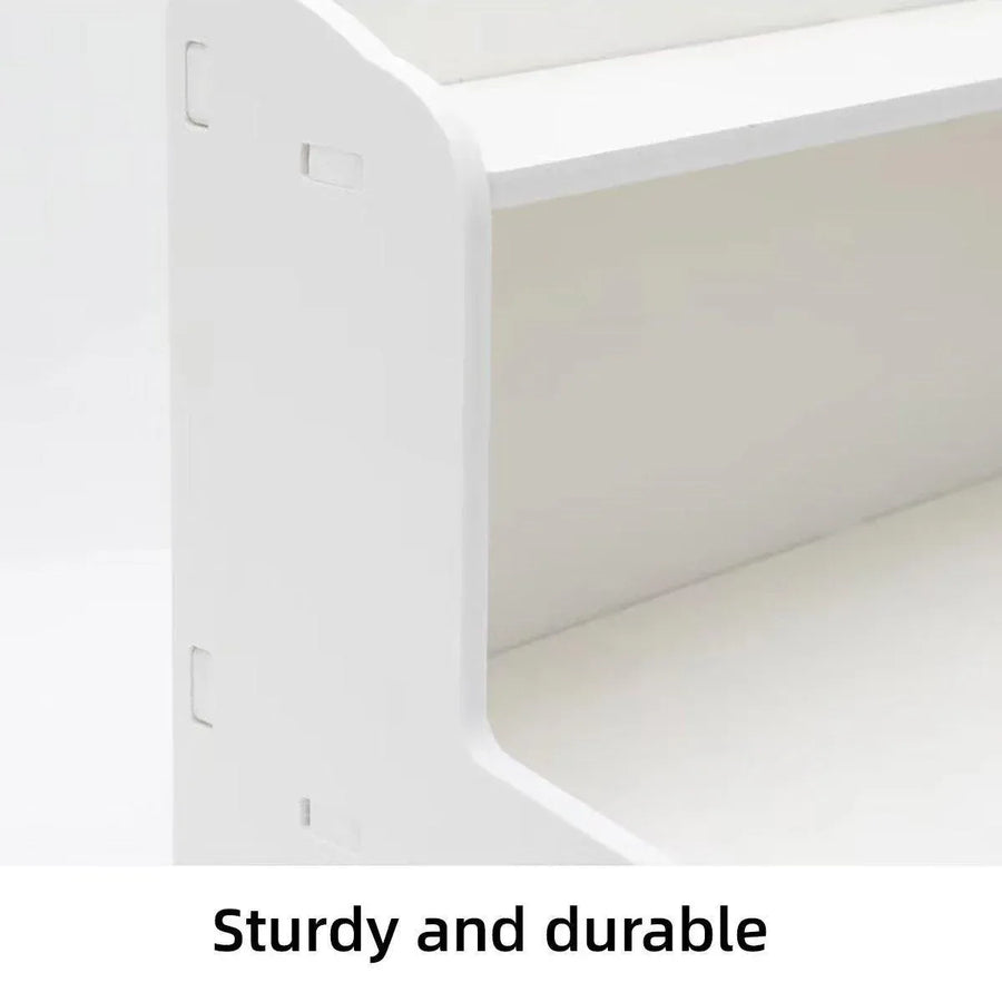 Elevated Double Layer Desktop Storage Rack for Office Dormitory Cosmetics Books - M