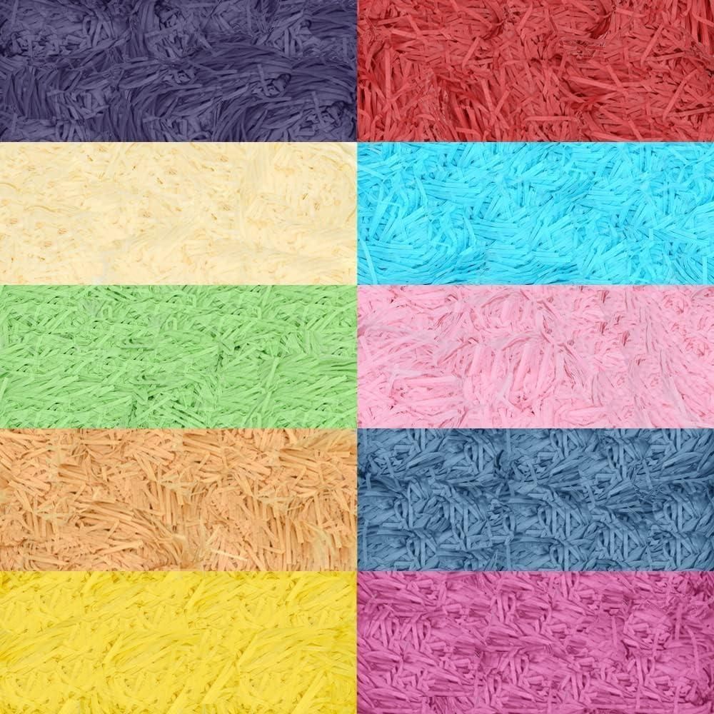 500g Colorful Raffia Paper Shreds Gift Box Filler Decorative Packaging - 5Packs-Beige