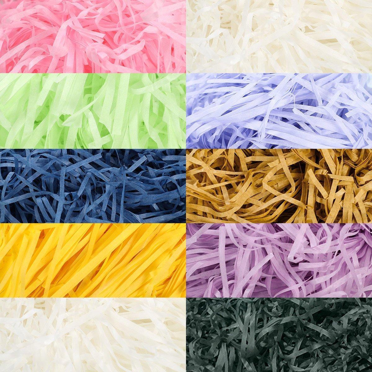 500g Colorful Raffia Paper Shreds Gift Box Filler Decorative Packaging - 5Packs-Beige