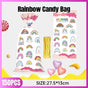 Rainbow Party Candy Bags 150 Pack with Gold Twist Ties 27.5 x 13 cm