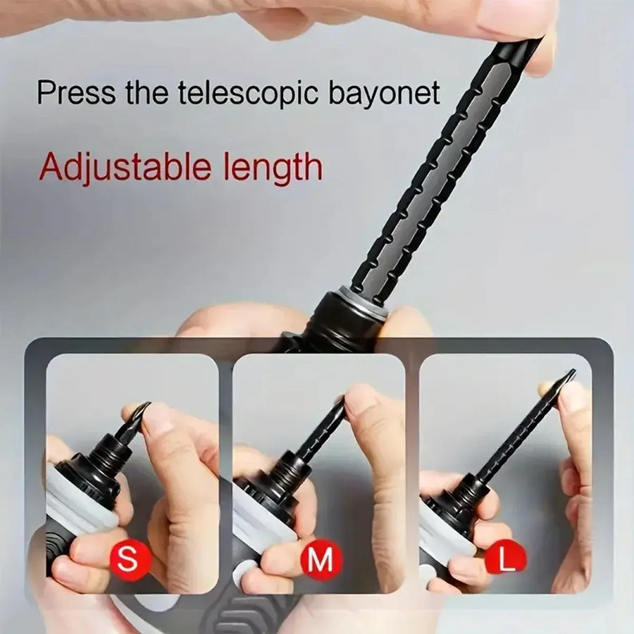 Ratchet Screwdriver Set with Sleeve Dual Head Screwdriver Expansion Cross Bits - 26-in-1