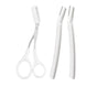 3Pcs Eyebrow Razor Set Facial Trimmer Shaver Blade Hair Remover Beauty Tool - 2X Eyebrow Razor+Scissor-White