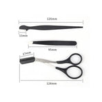 3PCS Eyebrow Razor Set Trimmer Shaver Scissors Spooley Dermaplaning Tweezers