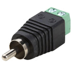 2/4 Pair Speaker Wire cable to female & male RCA Adapter Connector Jack Plug LED - 2 PAIRS