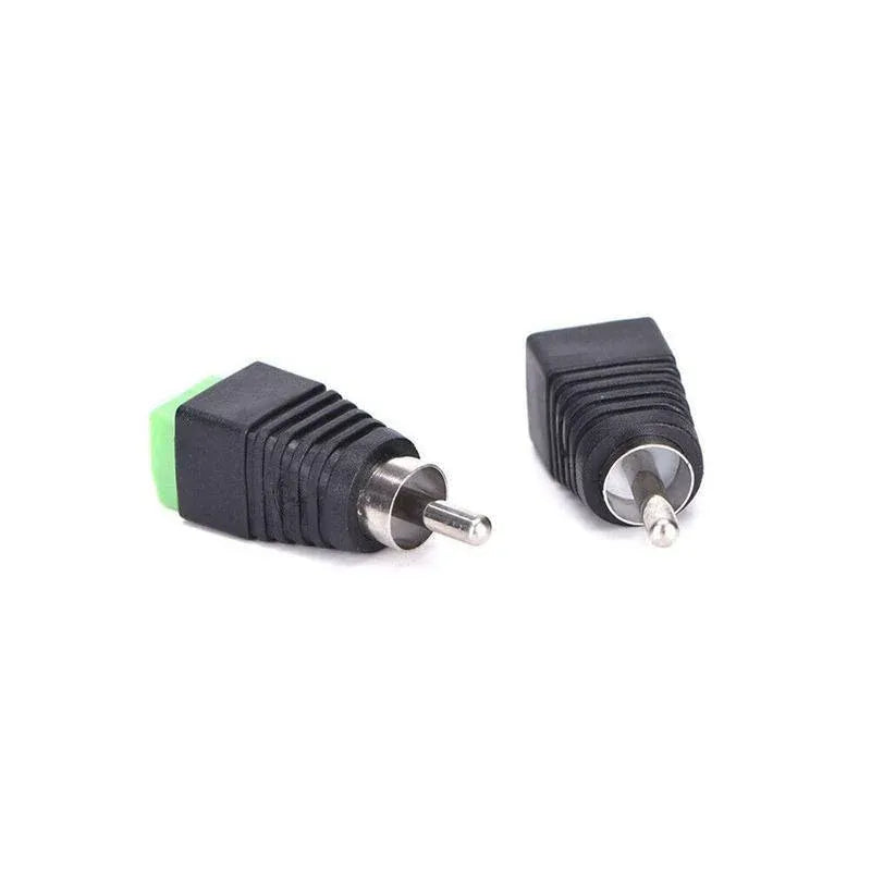 2/4 Pair Speaker Wire cable to female & male RCA Adapter Connector Jack Plug LED - 2 PAIRS