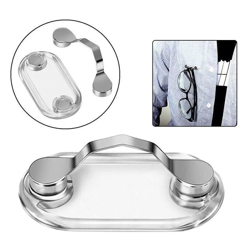 Strong Grip Eyewear Clip Holder Brooch for Glasses and Sunglasses - Silver