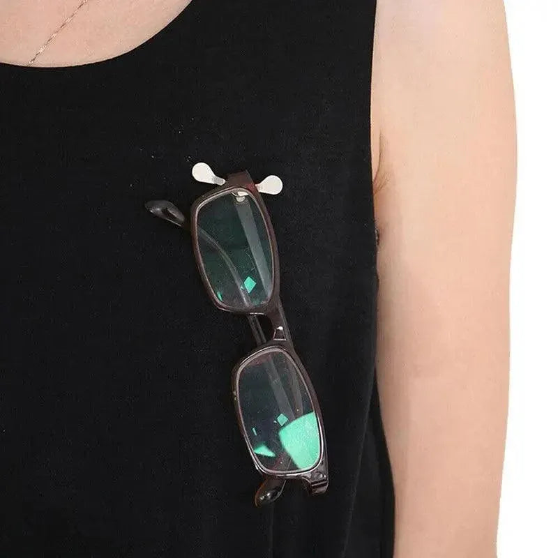 Strong Grip Eyewear Clip Holder Brooch for Glasses and Sunglasses - Silver
