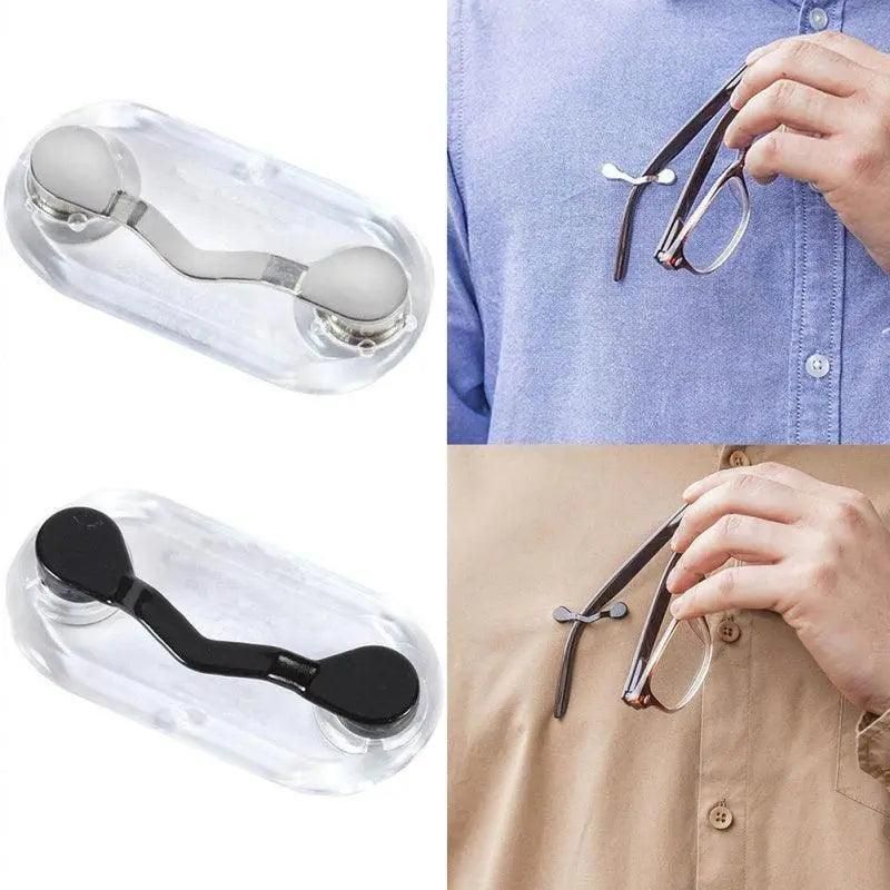 Strong Grip Eyewear Clip Holder Brooch for Glasses and Sunglasses - Silver