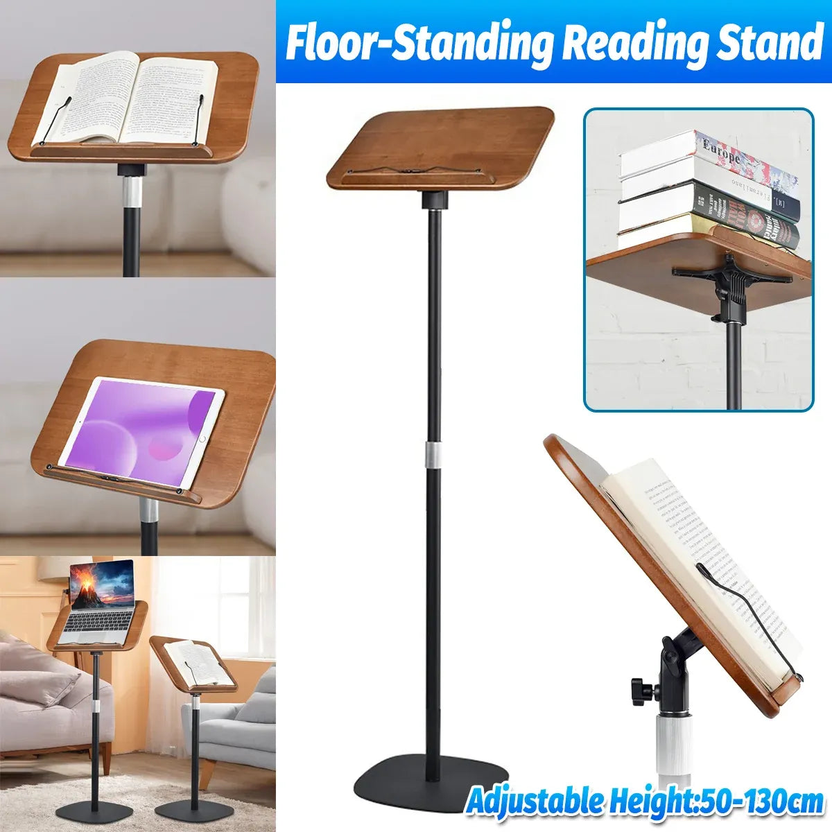 Floor Standing Reading Stand Adjustable Angle Height Sturdy