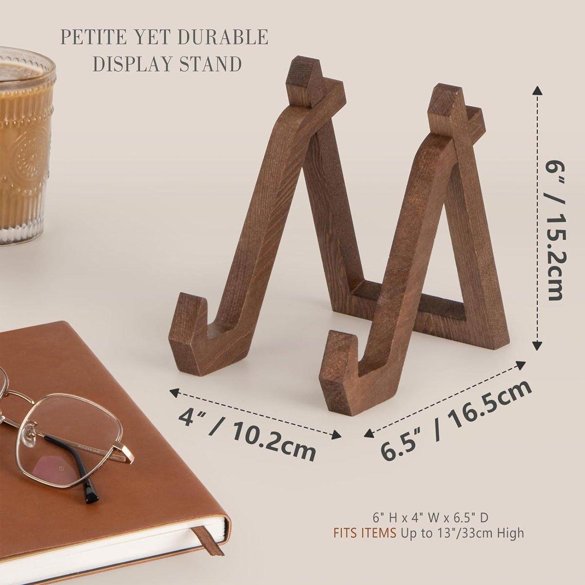 Wooden Recipe Stand Menu Display Holder Family Record Poster Stand Base Rack