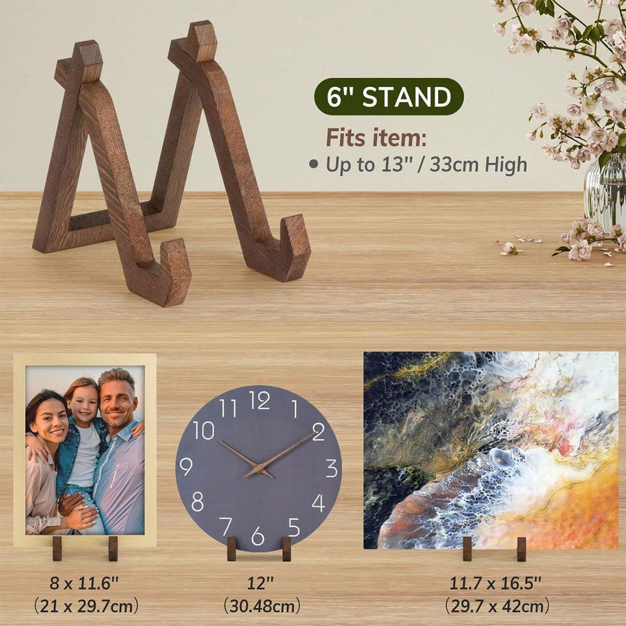 Wooden Recipe Stand Menu Display Holder Family Record Poster Stand Base Rack