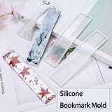 5PCS Silicone Bookmark Mould Rectangle Resin Craft Making Tool for DIY Projects - Top-Down View
