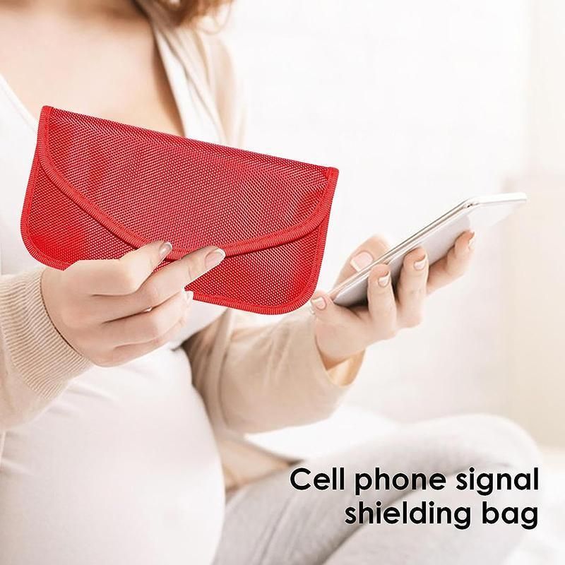 Car Key Case For Faraday Cage Fob Pouch Keyless RFID Blocking Bag - Red