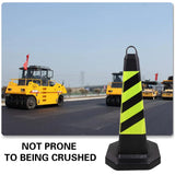 2PCS Rubber Traffic Cone Safety Cone Flexible for Construction - 45-Degree Angle