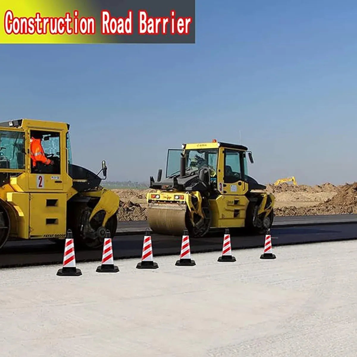 2PCS Rubber Traffic Cone Safety Cone Flexible for Construction