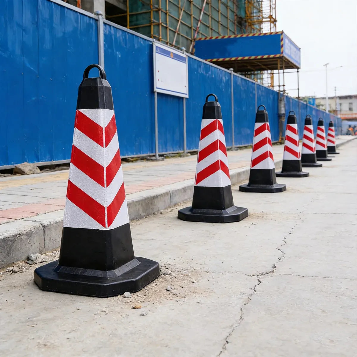 2PCS Rubber Traffic Cone Safety Cone Flexible for Construction
