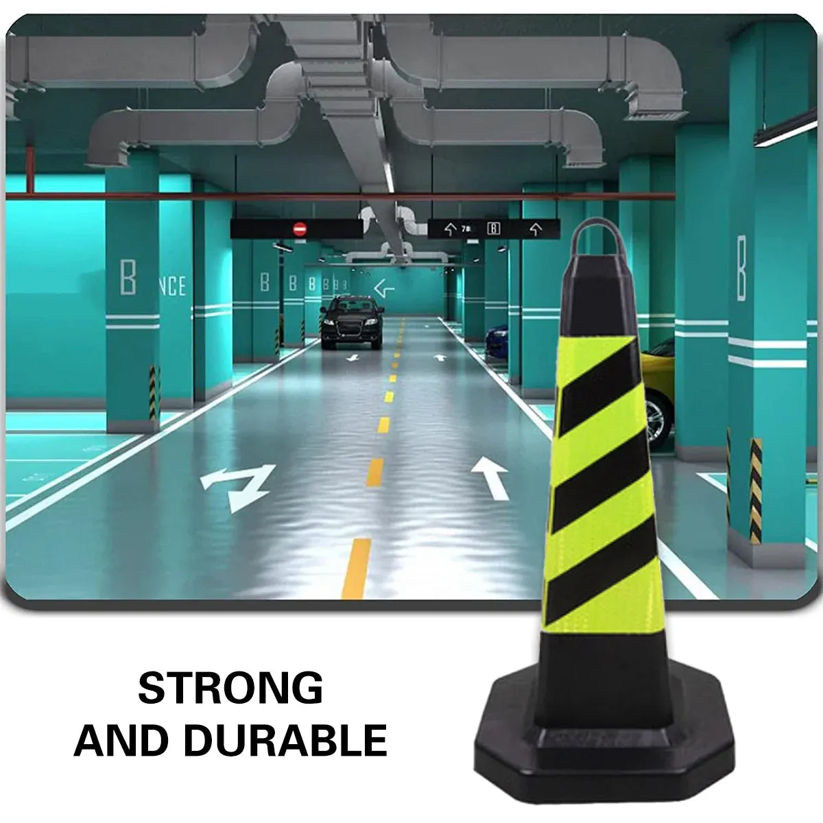 2PCS Rubber Traffic Cone Safety Cone Flexible for Construction