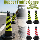 2PCS Rubber Traffic Cone Safety Cone Flexible for Construction - Extra Image