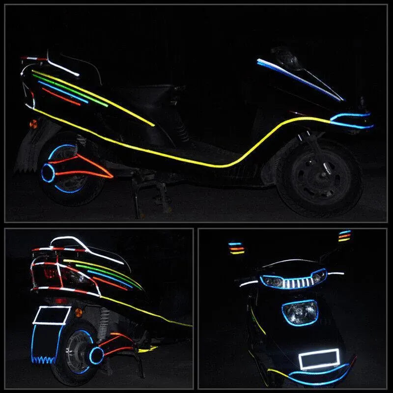 8m Reflective Tape for Bikes Cars Motorcycles Waterproof High Visibility Strip - Black-Yellow