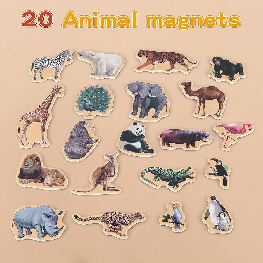 20-Piece Animal Magnet Pack with Carry Storage Box