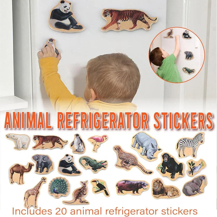 20-Piece Animal Magnet Pack with Carry Storage Box