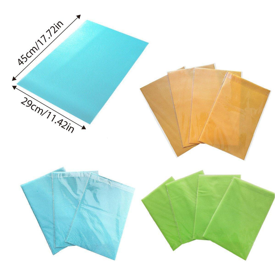 4PCS Cuttable Kitchen Anti-slip Mat Anti-fouling Refrigerator Drawer Liner Mat - Blue