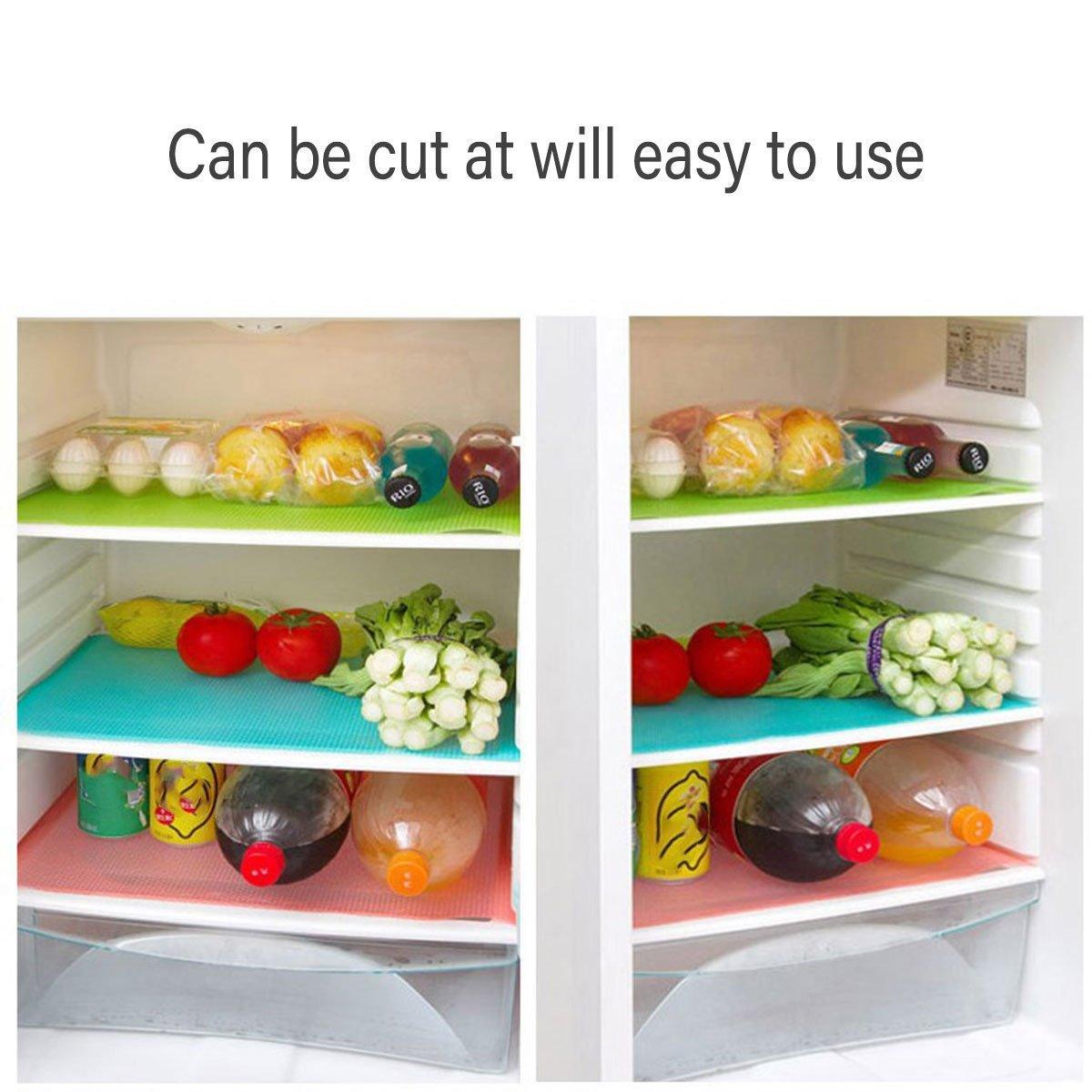 4PCS Cuttable Kitchen Anti-slip Mat Anti-fouling Refrigerator Drawer Liner Mat - White
