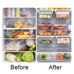 2PCS Adjustable Fridge Drawer Storage Box Under Shelf Refrigerator Organizer