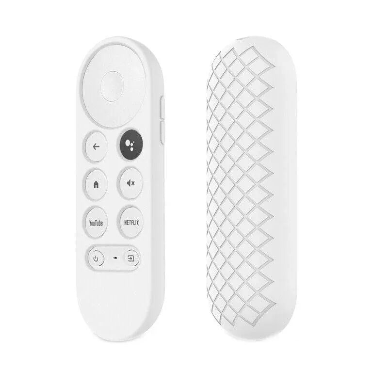 Silicone Case Protective Cover Shell For Google Chromecast Tv 2020 Voice Remote - White