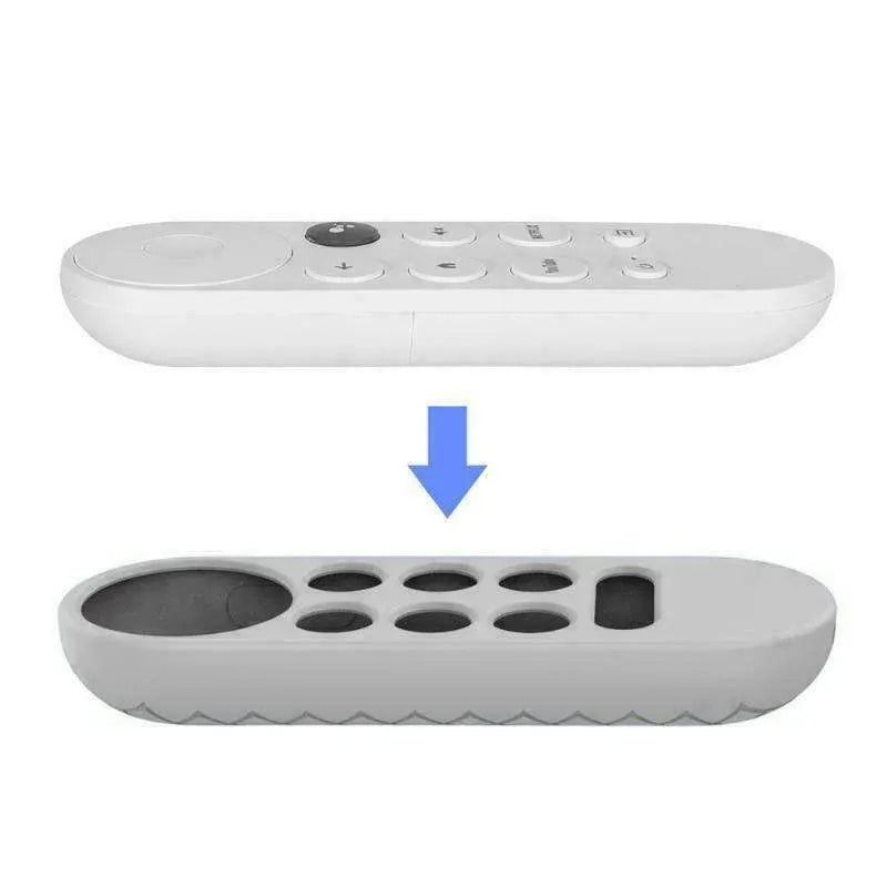 Silicone Case Protective Cover Shell For Google Chromecast Tv 2020 Voice Remote - White