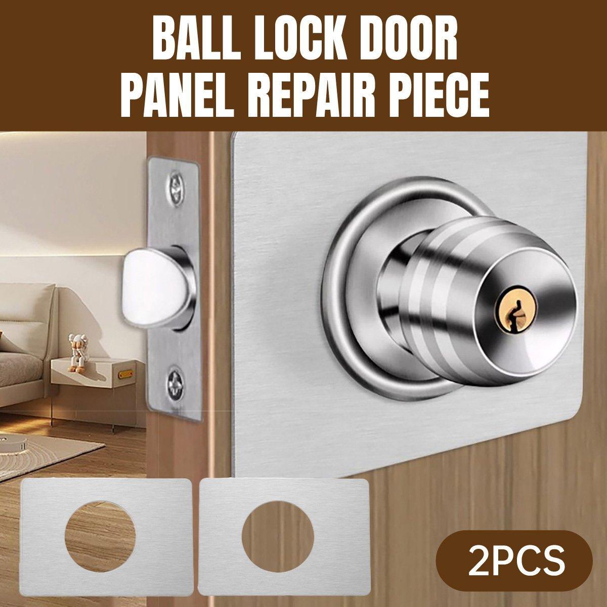Spherical Lock Repair Plate Set Circular Door Lock Fixing Kit 2 Pieces Metal
