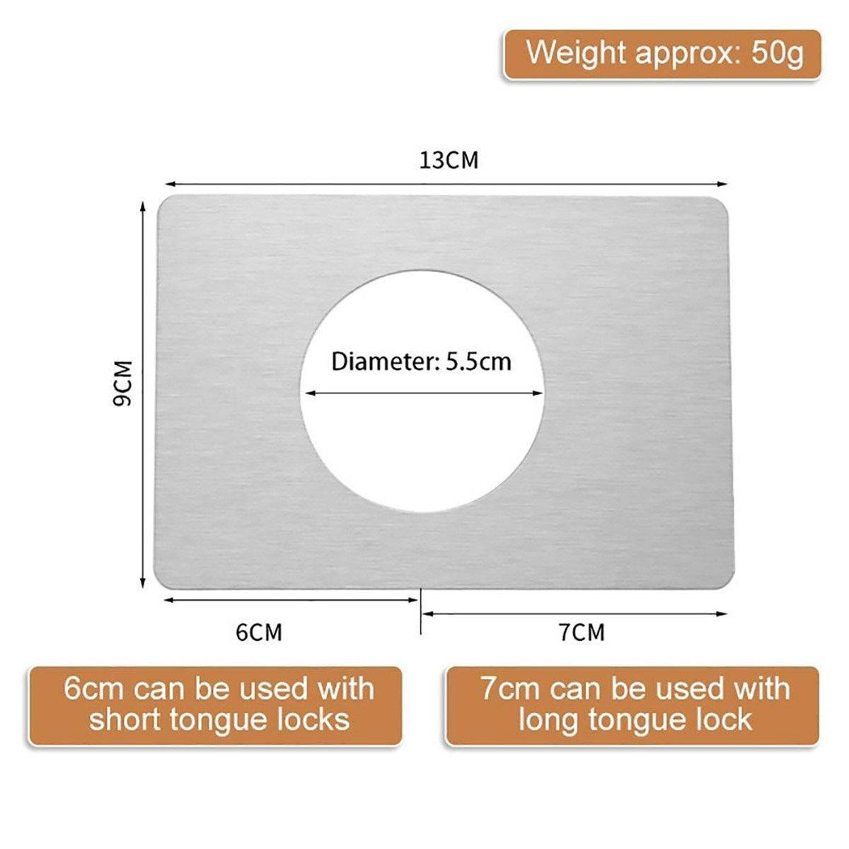 Spherical Lock Repair Plate Set Circular Door Lock Fixing Kit 2 Pieces Metal