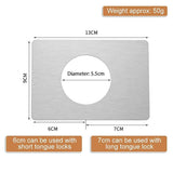 Spherical Lock Repair Plate Set Circular Door Lock Fixing Kit 2 Pieces Metal - Side View