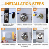 Spherical Lock Repair Plate Set Circular Door Lock Fixing Kit 2 Pieces Metal