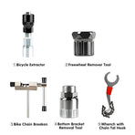 5PCS Bike Repair Tool Kit Crank Puller Chain Breaker Freewheel Bottom Bracket Remover