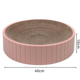 2In1 Cat Scratching Board Round Cat Scratcher Pad Lounge Bed Bowl Pet Sofa House - Replacement Pad - Top-Down View