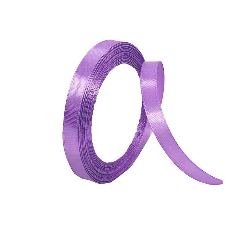 10mm Width Satin Hair Ribbon Wedding Party Decoration Gift Banquet 5m - Purple