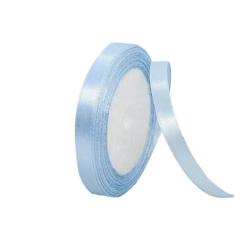 10mm Width Satin Hair Ribbon Wedding Party Decoration Gift Banquet 5m - Light Blue